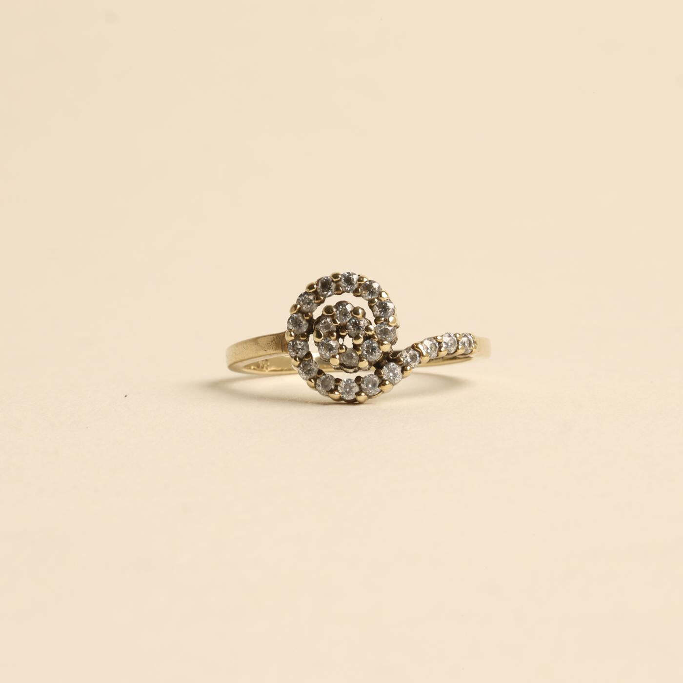 Ring with and zircon in 8K Gold size 6 | Solid Gold | Quality Fine