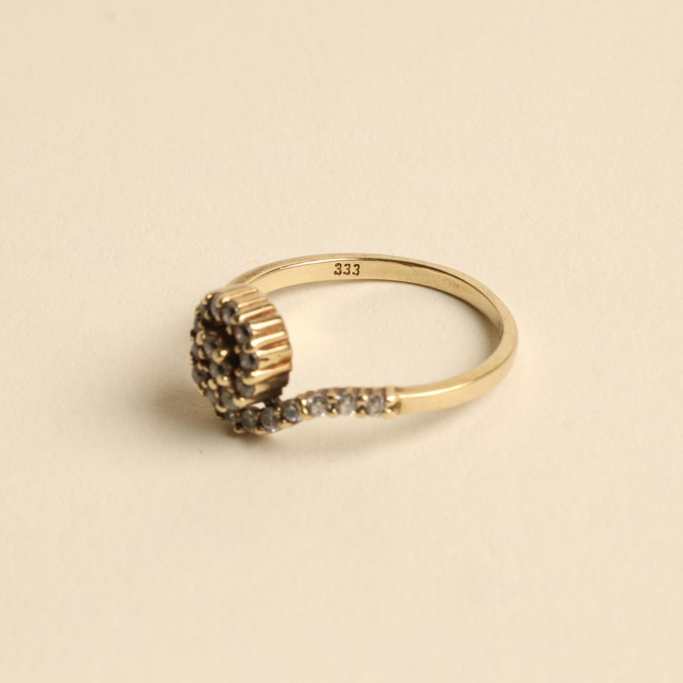 Ring with and zircon in 8K Gold size 6 | Solid Gold | Quality Fine