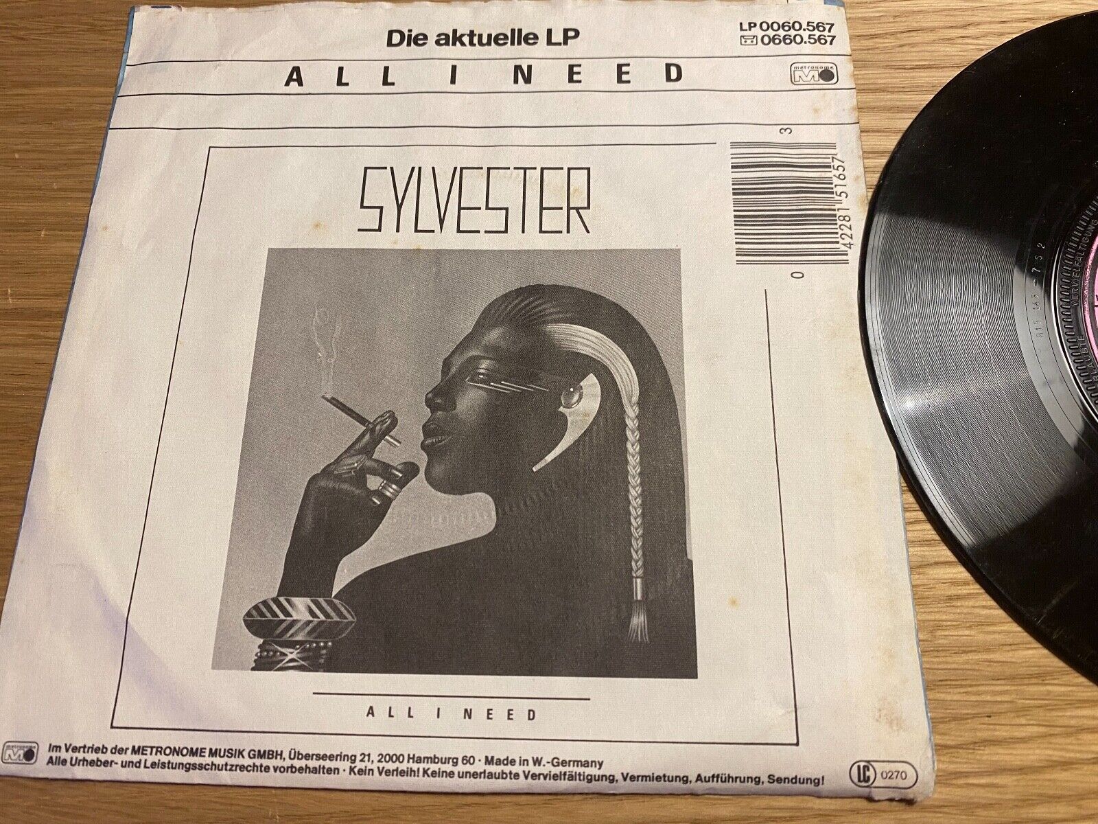 SYLVESTER "BAND OF GOLD" 1983 W GERMAN PRESSED SINGLE METRONOME RECORDS GEMA 7"