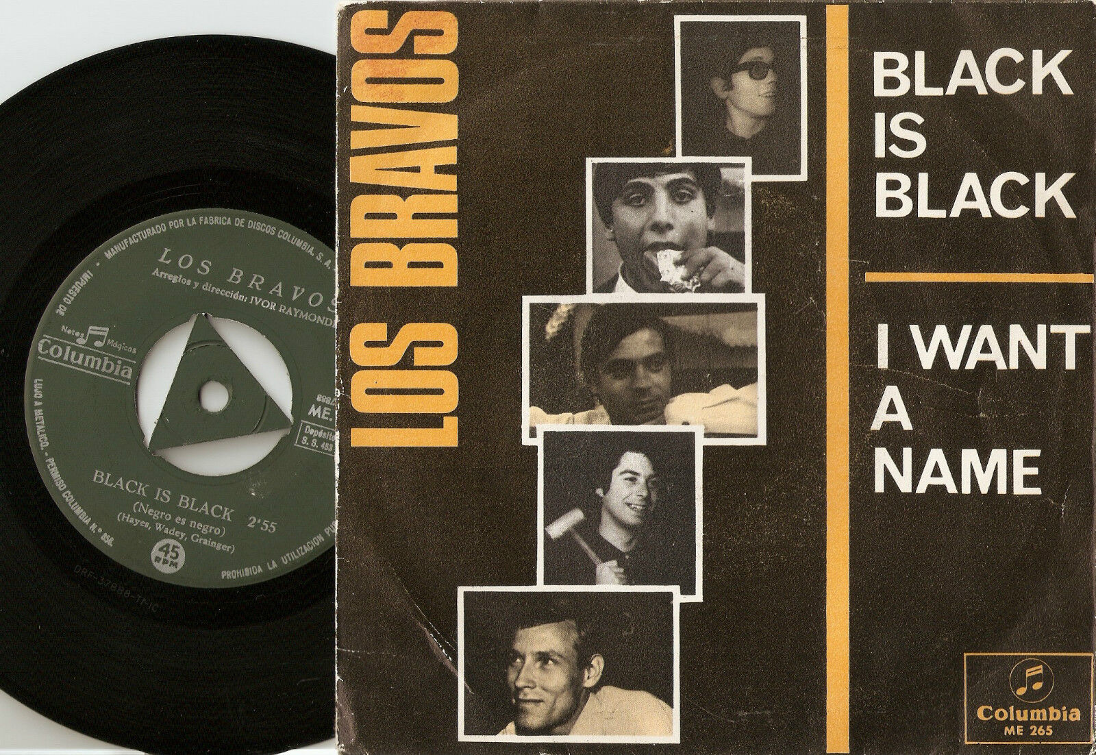 LOS BRAVOS BLACK IS BLACK I WANT A NAME SPANISH PS+45 1966 MOD FREAKBEAT PSYCH