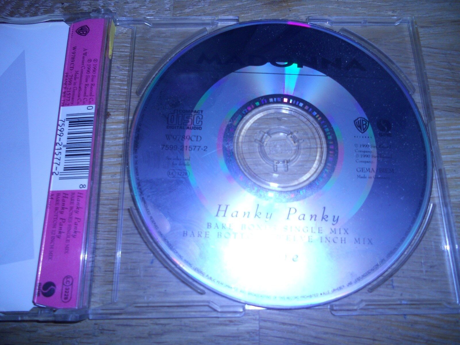 MADONNA "HANKY PANKY" 1990 RARE 3 TRACKS CD SINGLE W GERMAN PRESSED RARE CD SEE