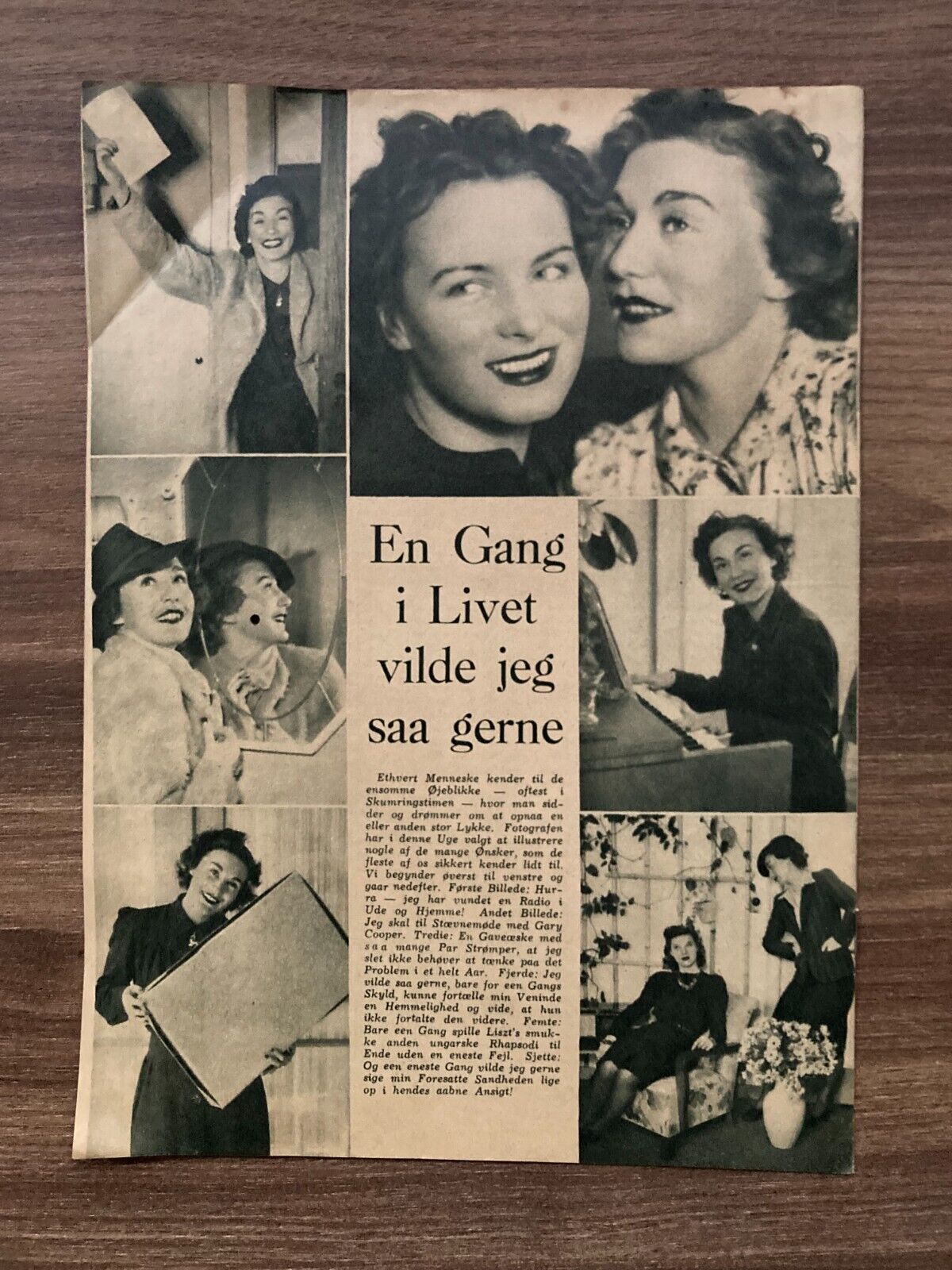 Ingrid Bergman on Cover 1940s Complete Antique Danish Magazine "Uge-Magasinet"