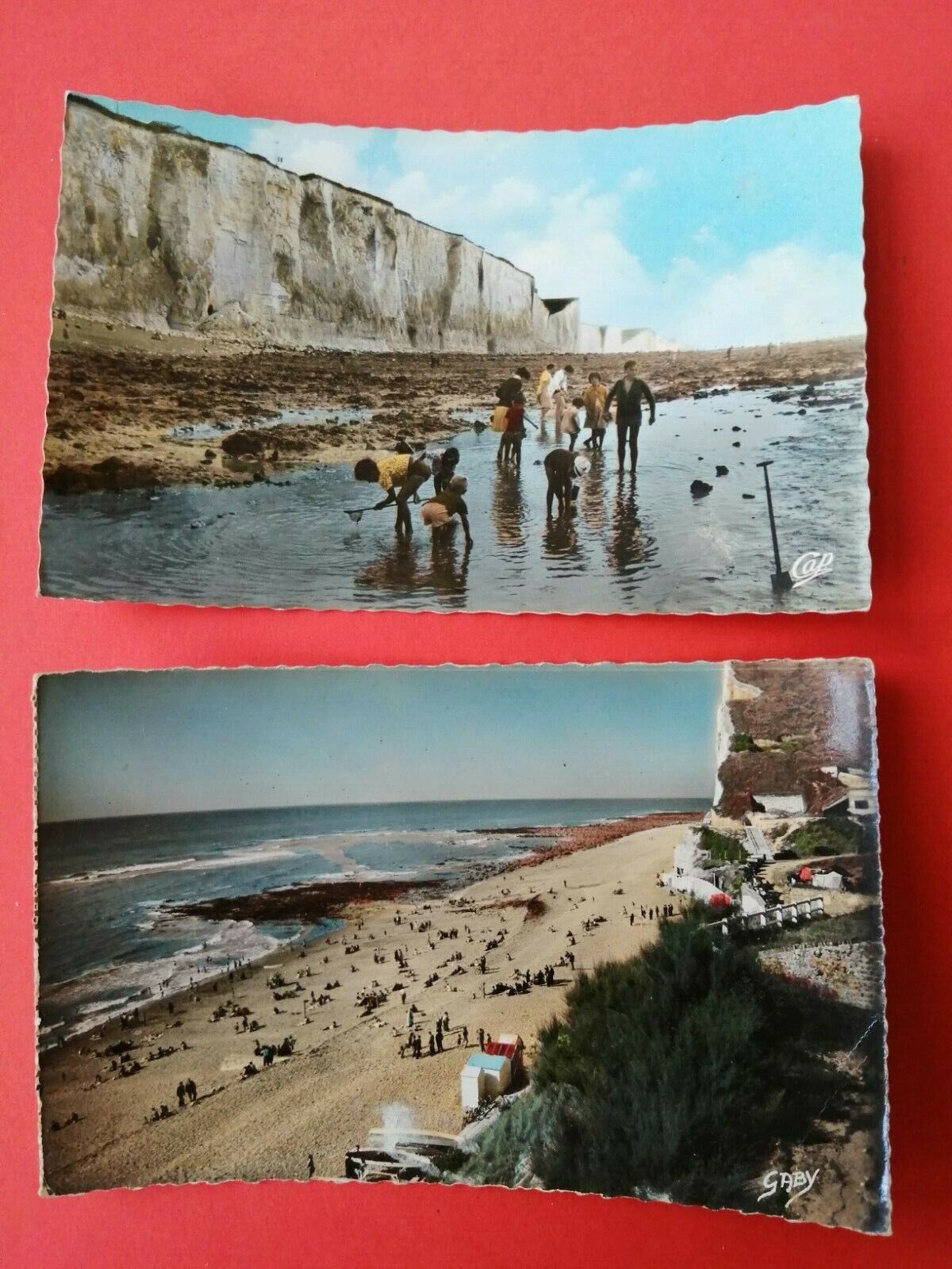 2 Vintage Postcards FranceAULT-ONIVALLa PlageLes Falaises Somme