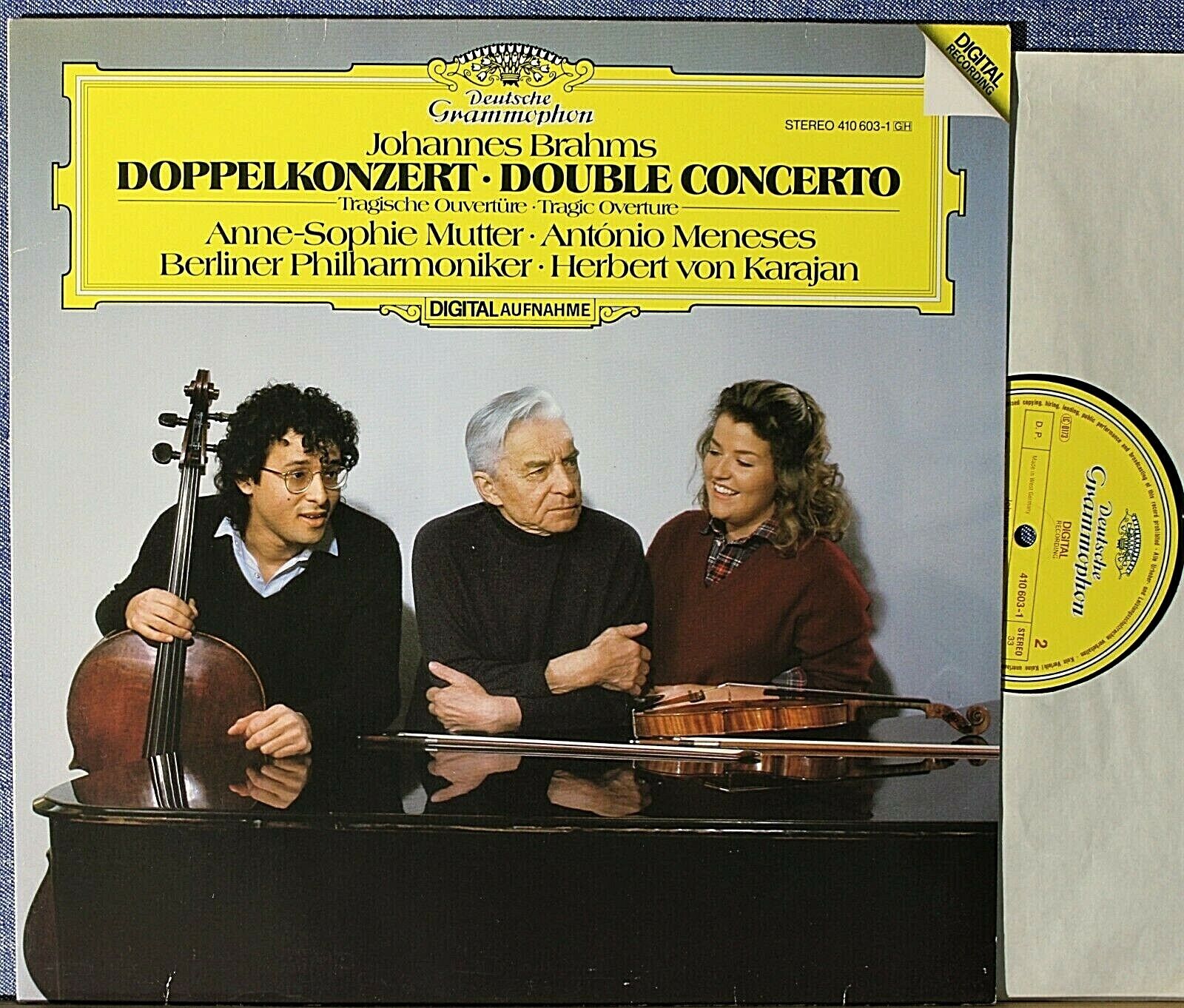 Mutter; Meneses; Karajan Brahms (Double concerto; Overture) DGG 410 603 dig NM