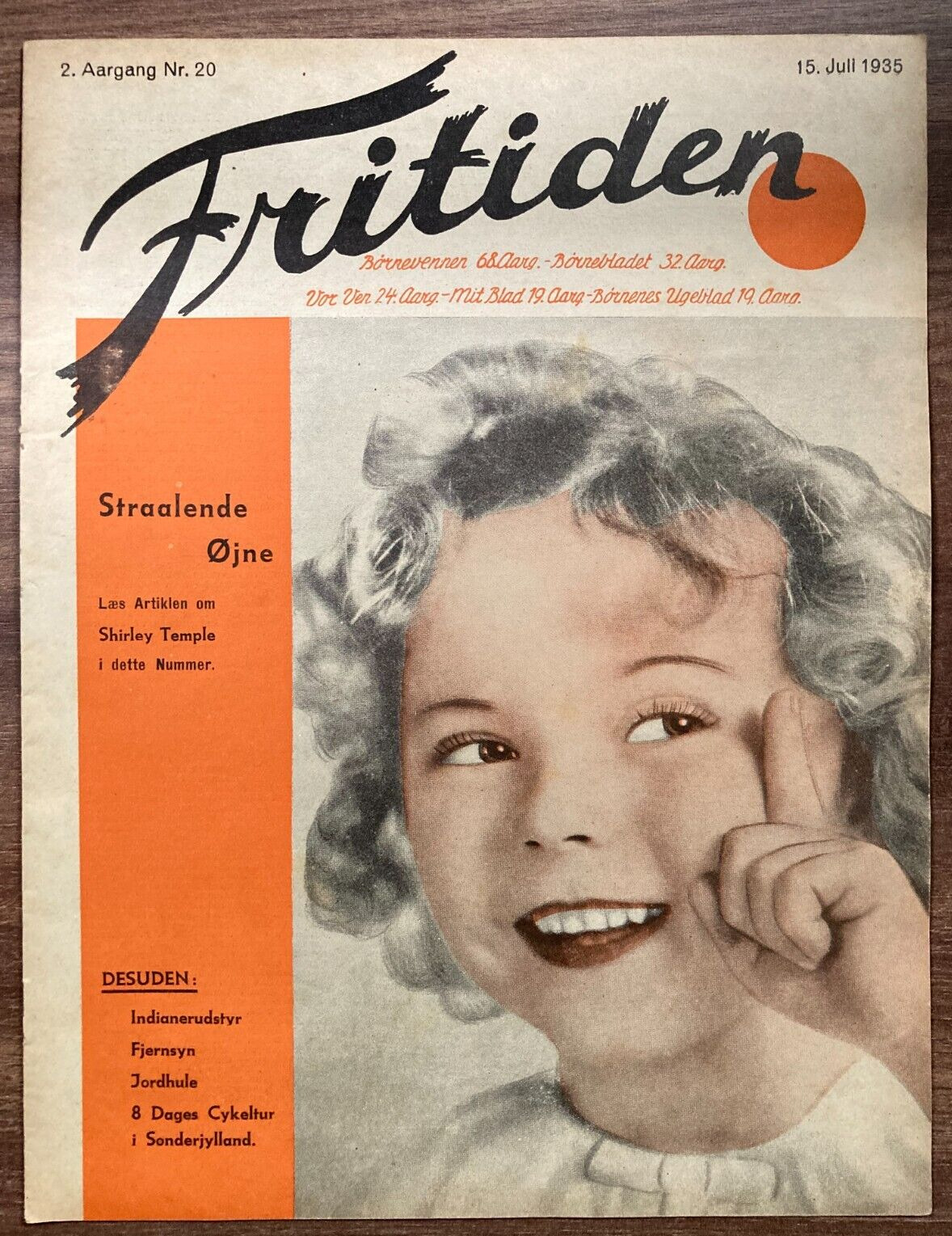 Shirley Temple Danish Magazine "Fritiden" 1935 15 July -  Ultra Rare!