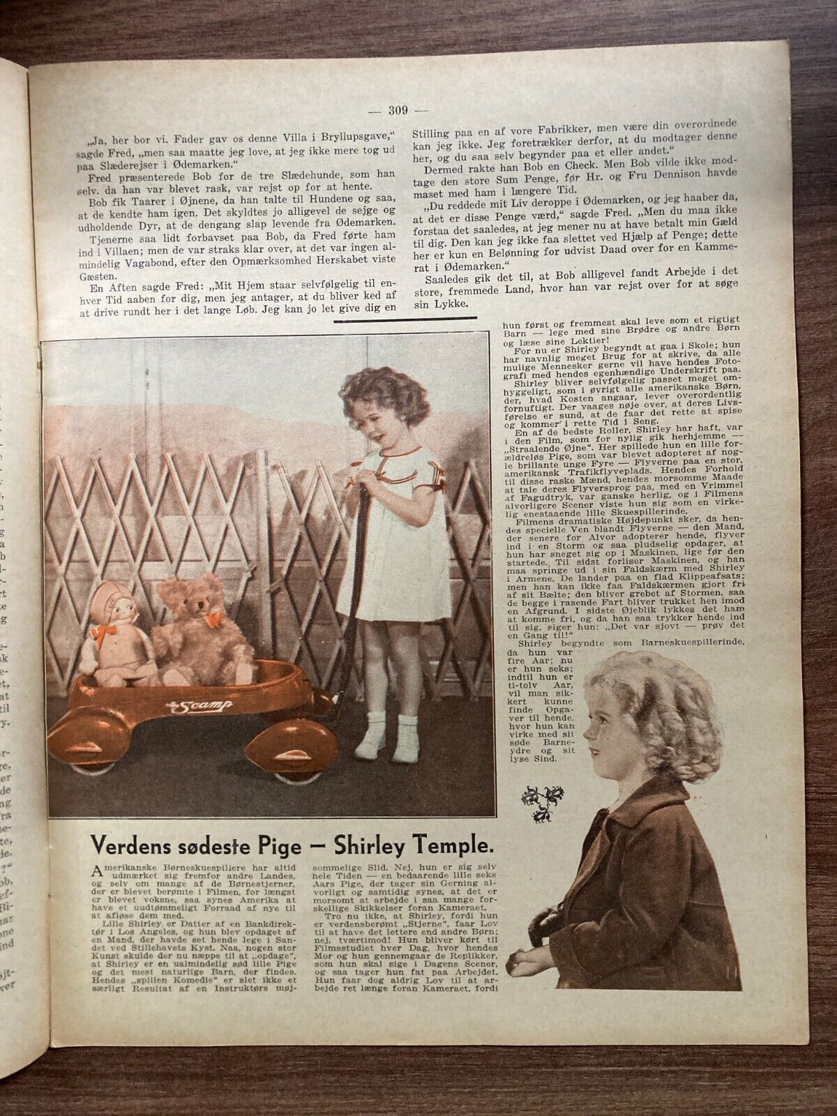 Shirley Temple Danish Magazine "Fritiden" 1935 15 July -  Ultra Rare!