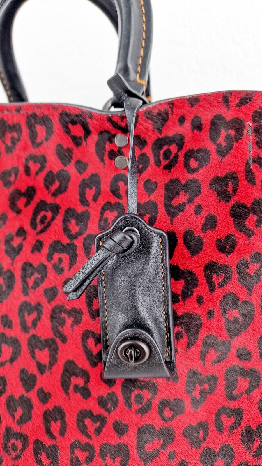 Coach 1941 Rogue 31 Wild at Heart Red Leopard Calfhair Haircalf Black  54554