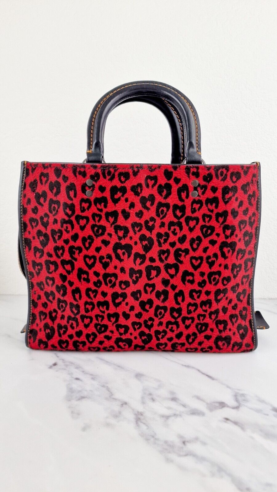 Coach 1941 Rogue 31 Wild at Heart Red Leopard Calfhair Haircalf Black  54554