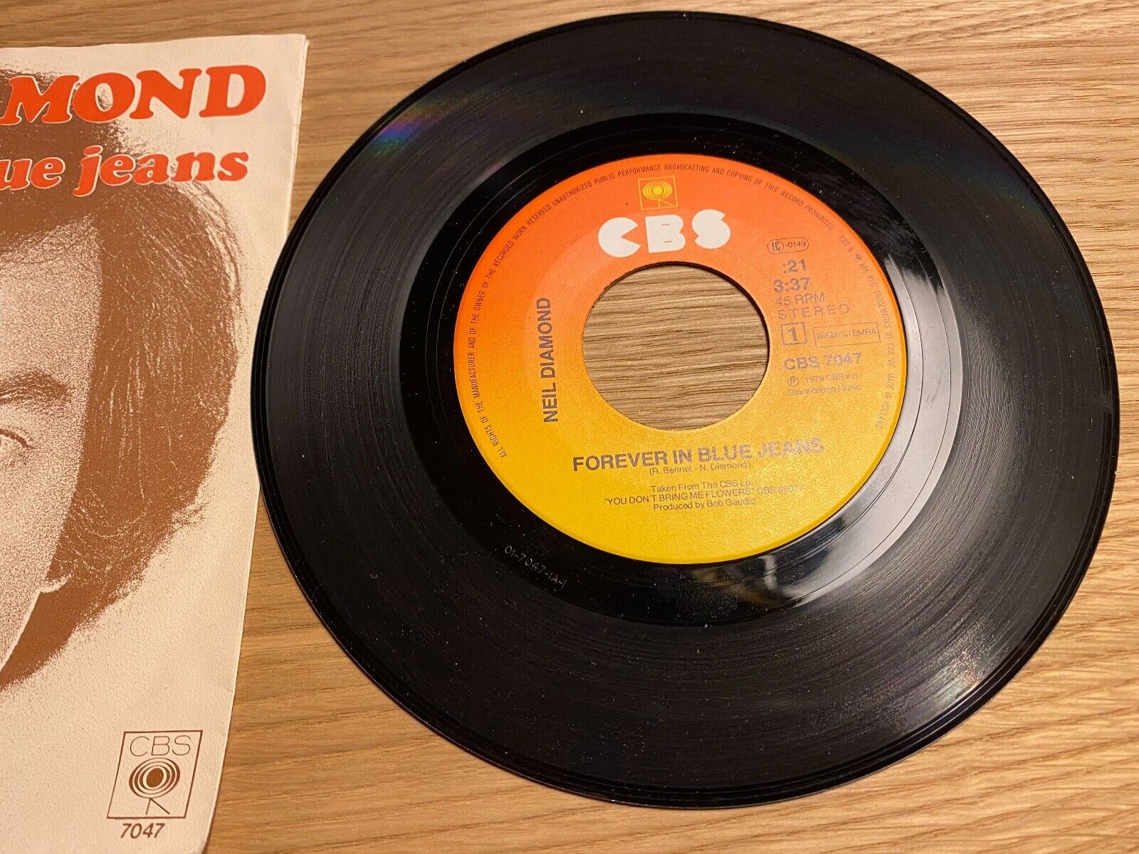 NEIL DIAMOND "FOREVER IN BLUE JEANS" 1979 CBS RECORDS DUTCH 1 PRESSING 7 INCH**