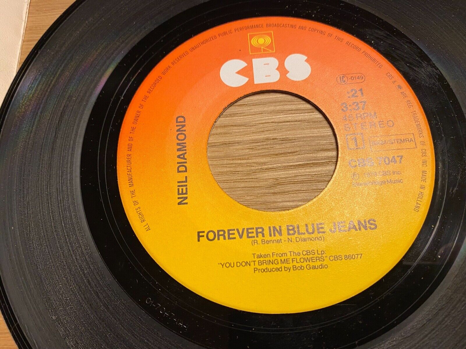 NEIL DIAMOND "FOREVER IN BLUE JEANS" 1979 CBS RECORDS DUTCH 1 PRESSING 7 INCH**