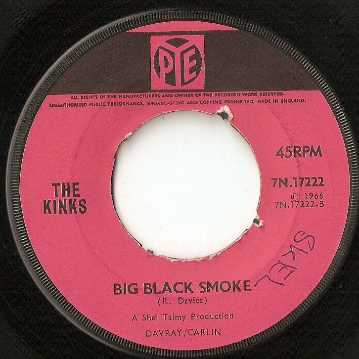 THE KINKS DEAD END STREET  BIG BLACK SMOKE 45 7" 1966 MOD FREAKBEAT RAY DAVIES