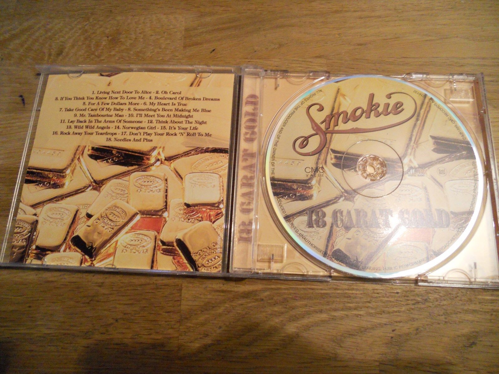 SMOKIE 18 CARAT GOLD 1999 18 TRACKS DANISH CD ALBUM RARE OUT OF PRINT NCB CMC DK