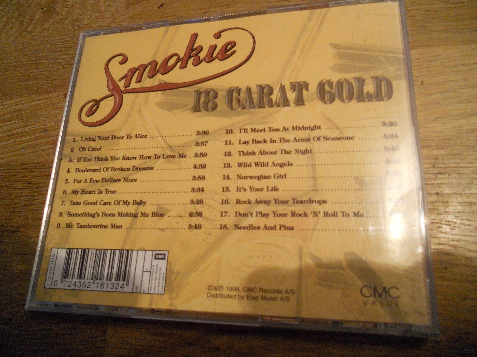 SMOKIE 18 CARAT GOLD 1999 18 TRACKS DANISH CD ALBUM RARE OUT OF PRINT NCB CMC DK