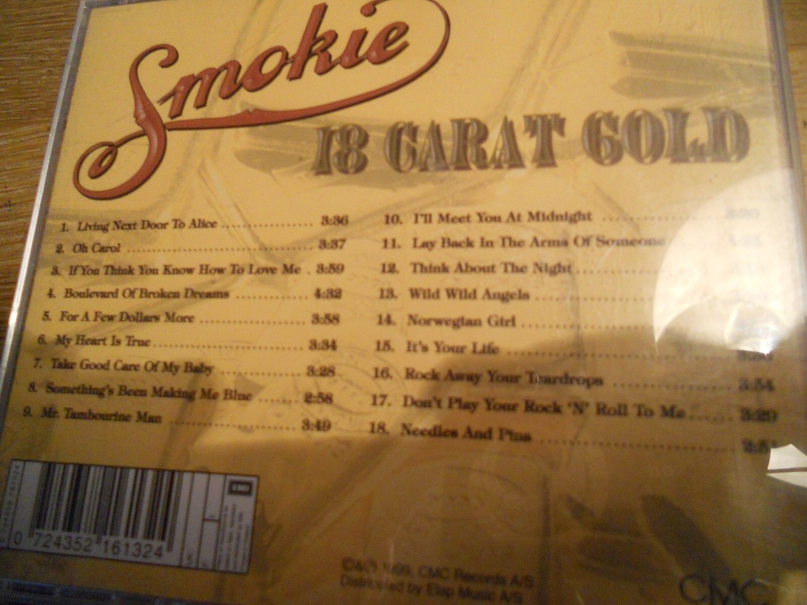 SMOKIE 18 CARAT GOLD 1999 18 TRACKS DANISH CD ALBUM RARE OUT OF PRINT NCB CMC DK