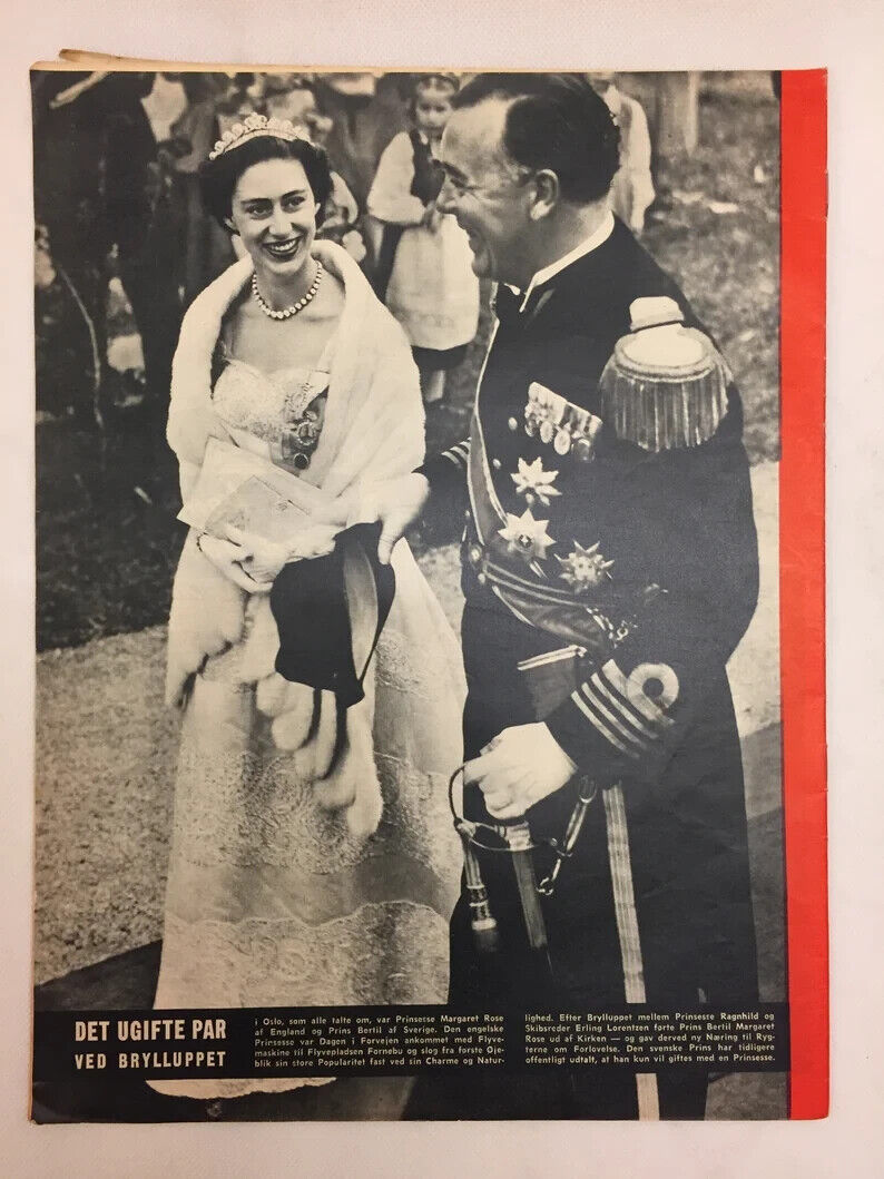 Shipowner Lorentzen Wedding Margaret Rose Danish Magazine 1950s "Billed-Bladet"