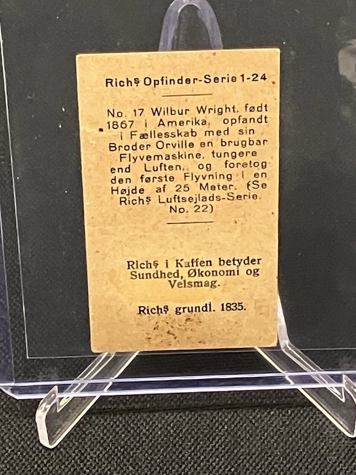 1927 Rich’s Collectors Vintage Inventor Series Wilbur Wright #17 Plane ✈️