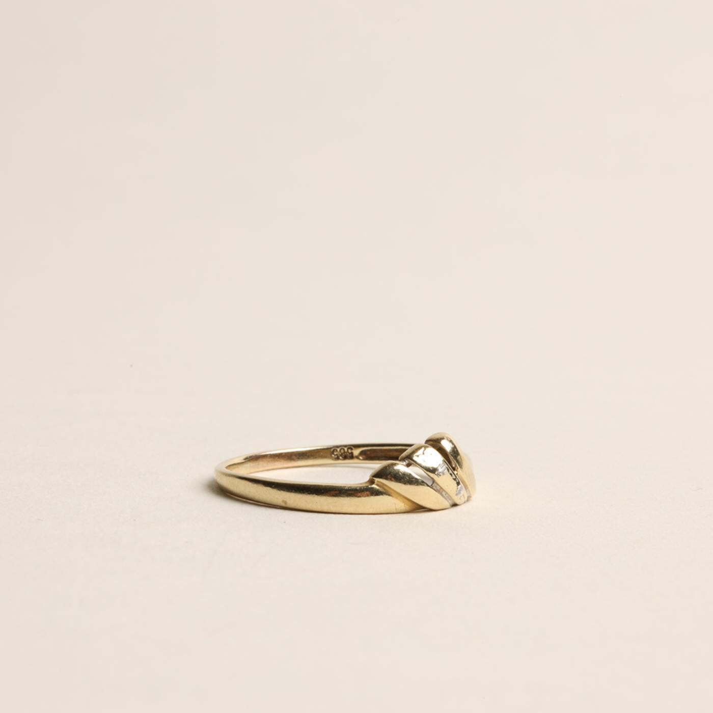 Ring with diamond (0005 ct) in 14K Gold size 10½ | Real Genuine Gold