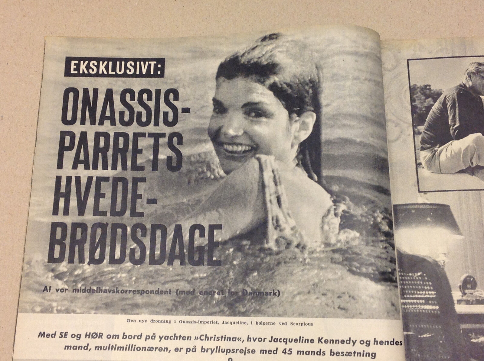 JACKIE KENNEDY ONASSIS ARISTOTLE ONASSIS COVER ON Vintage Danish Magazine 1968