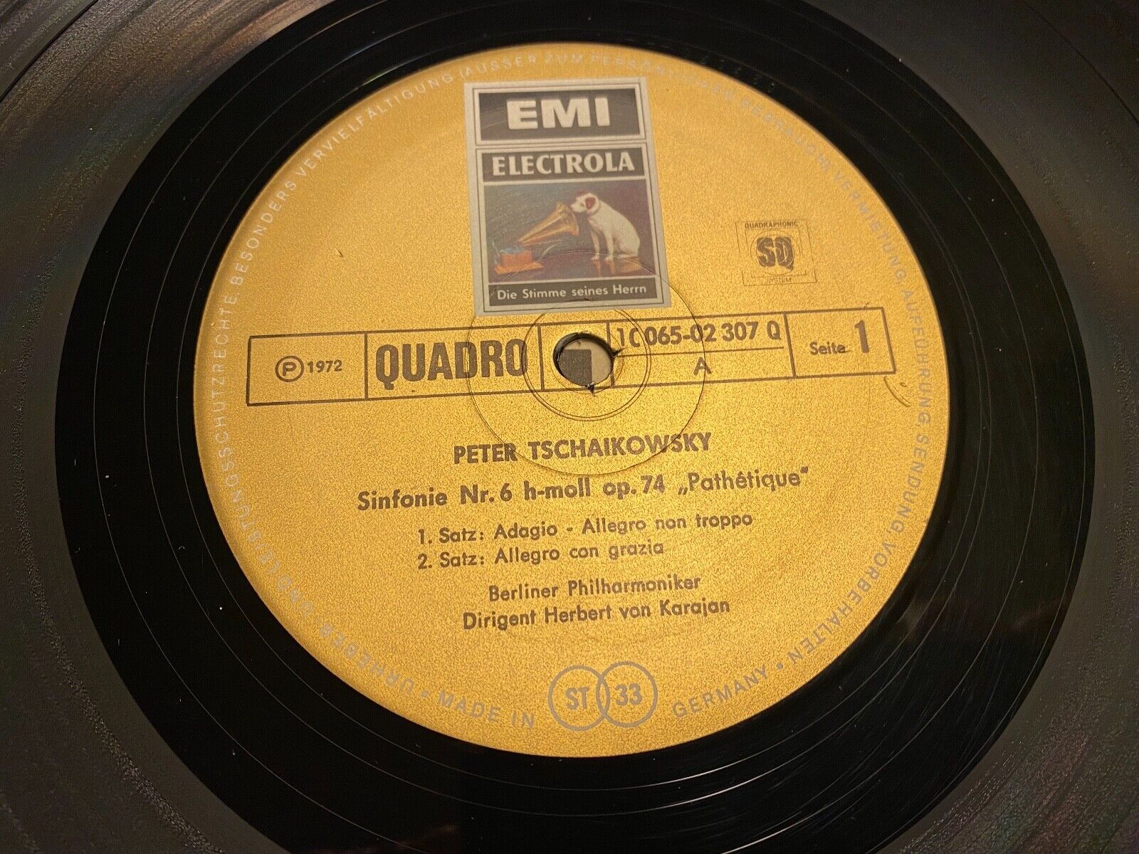 HERBERT VON KARAJAN  / PETER TSCHAIKOWSKY "SINFONIE NR 6" QUADRAPHONIC EMI 1972