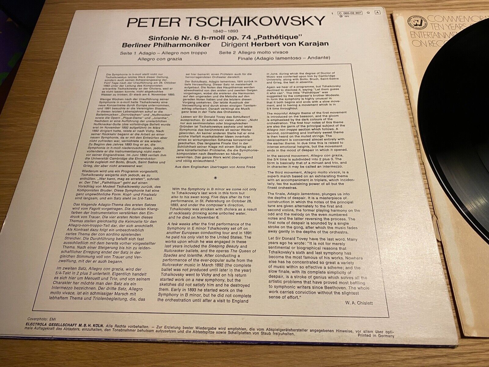 HERBERT VON KARAJAN  / PETER TSCHAIKOWSKY "SINFONIE NR 6" QUADRAPHONIC EMI 1972