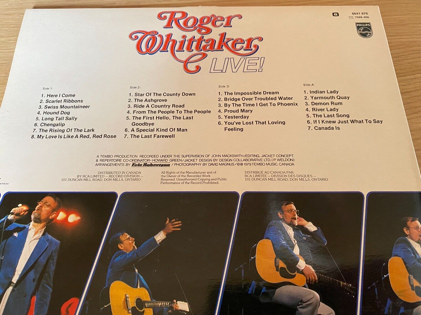 ROGER WHITTAKER "LIVE IN VIENNA" 1979 NCB SCANDINAVIAN PRESS 2 X LP PHILIPS RARE