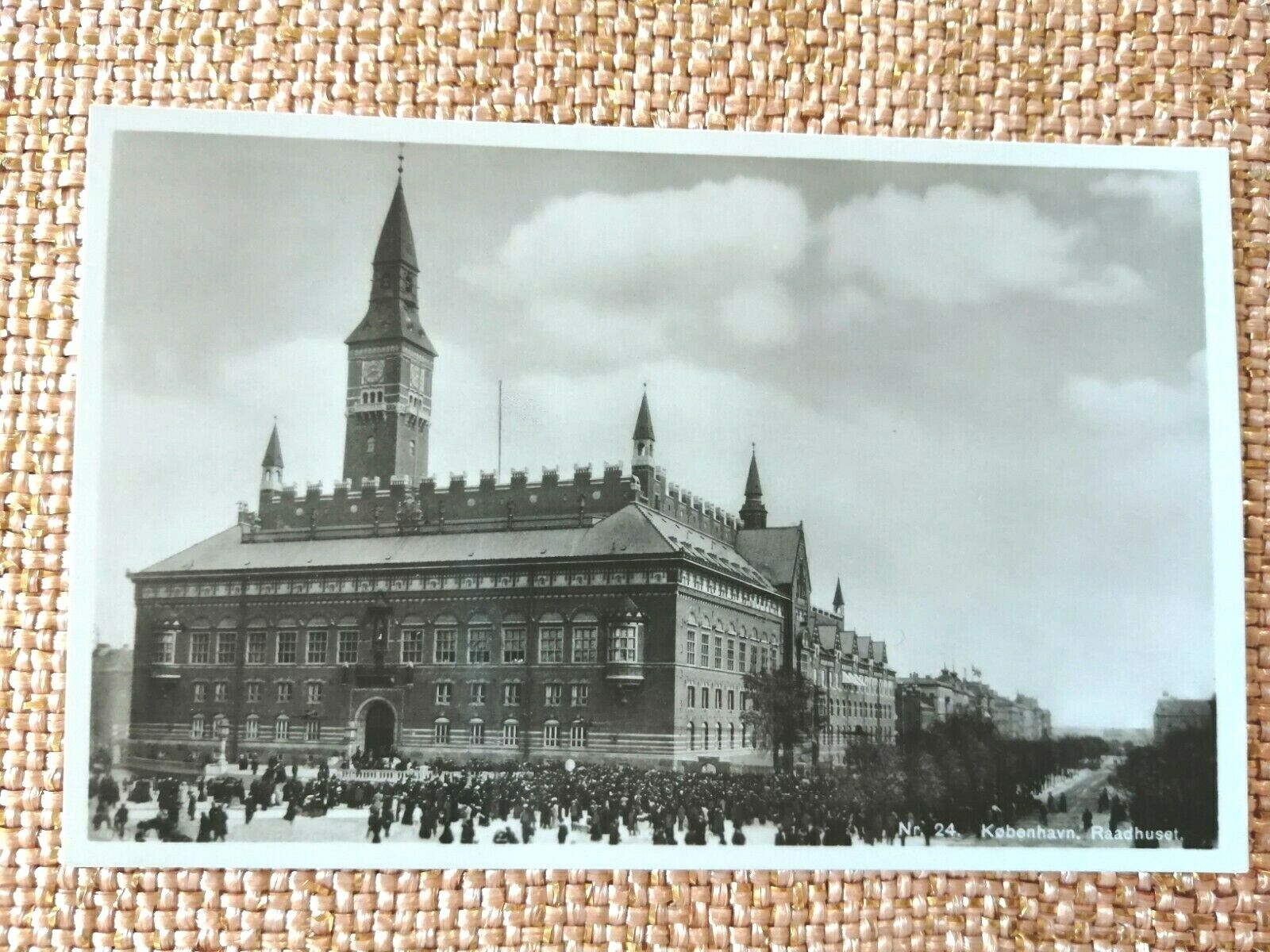 Vintage Danish postcardCopenhagenThe Town Hall Square1910-20