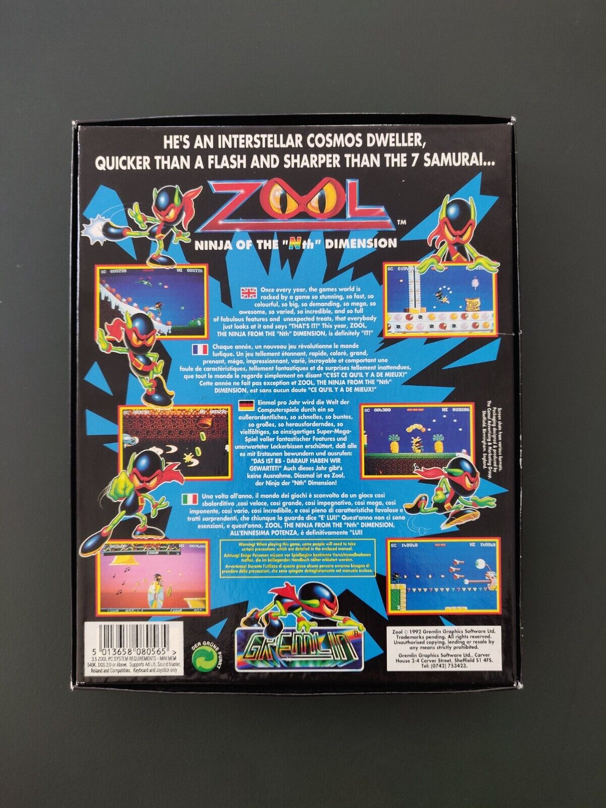 ZOOL Ninja of the Nth Dimension - Original release in Big Box – IBM PC 35" disk