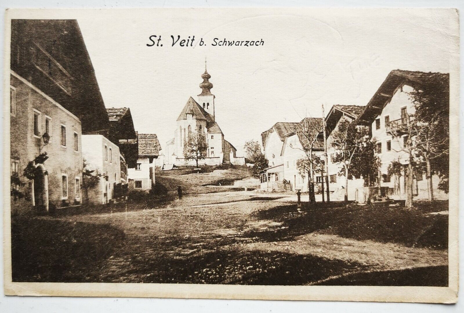 Old postcard: Street motif from St Veit  in Austria Mailed to Denmark  P1247