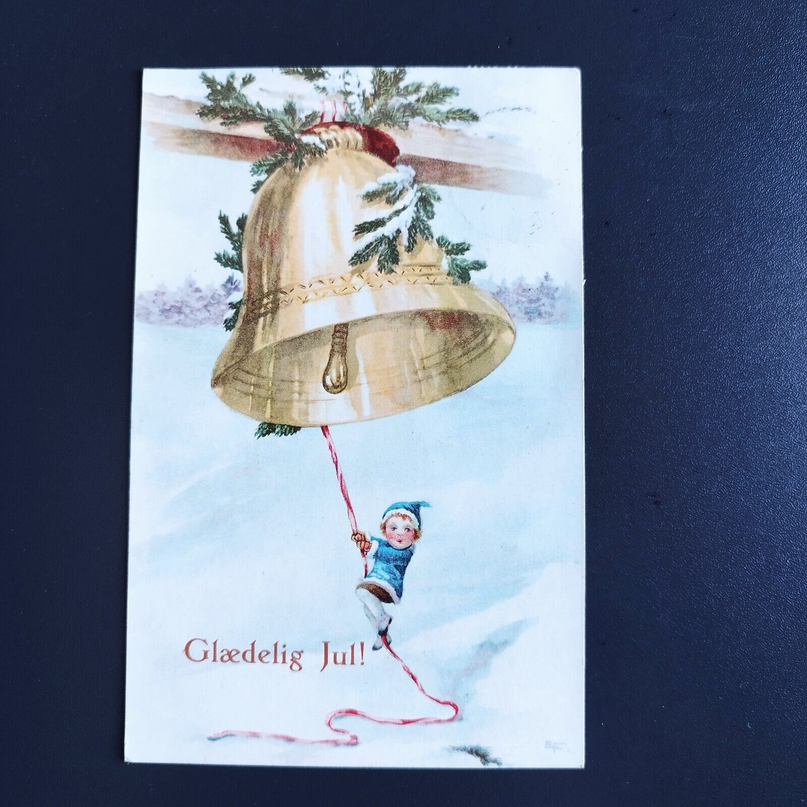 Vintage and collectible Danish Christmas card Posted  in 1922-no 129 x