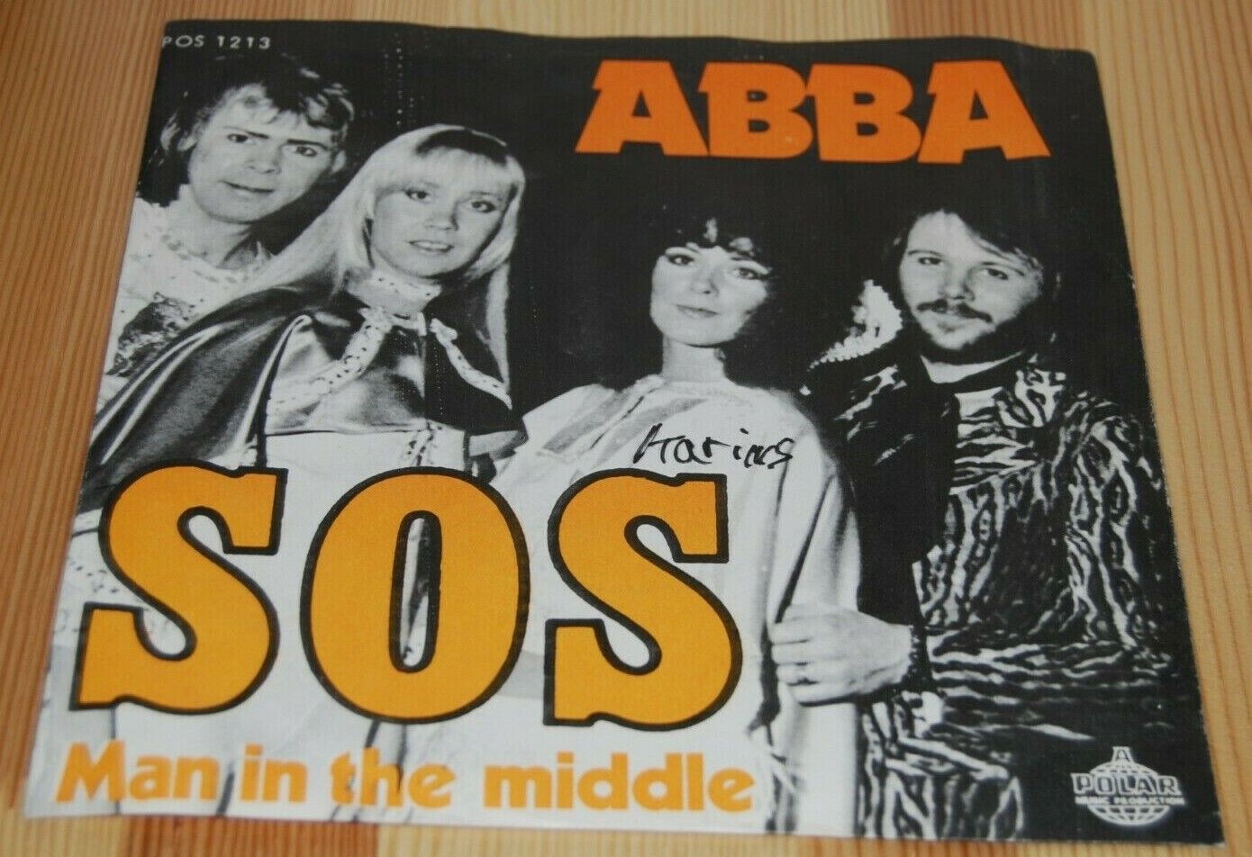 ABBA - SOS - DANISH PS - ULTRA IMPOSSIBLE RARE ORANGE FONT Picture Sleeve