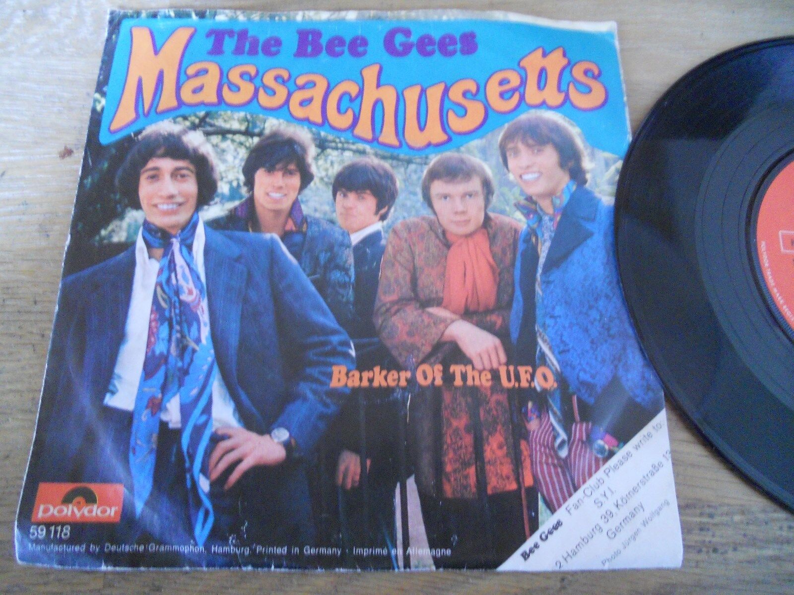 THE BEE GEES MASSACHUSETTS / BARKER OF THE UFO1967 FIRST PRESS SINGLE GERMANY