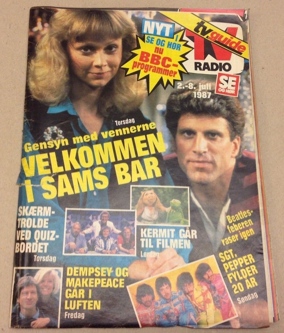 Gitte Nielsen Stallone +Cheers Back Cover Vtg Danish Magazine 1987 "Se og Hoer"