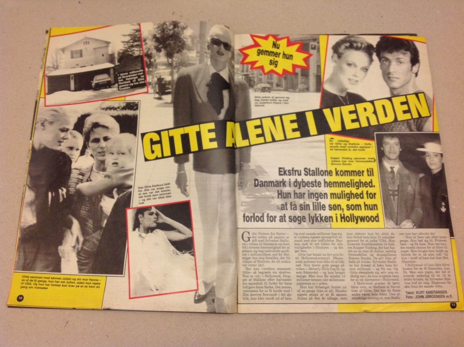 Gitte Nielsen Stallone +Cheers Back Cover Vtg Danish Magazine 1987 "Se og Hoer"