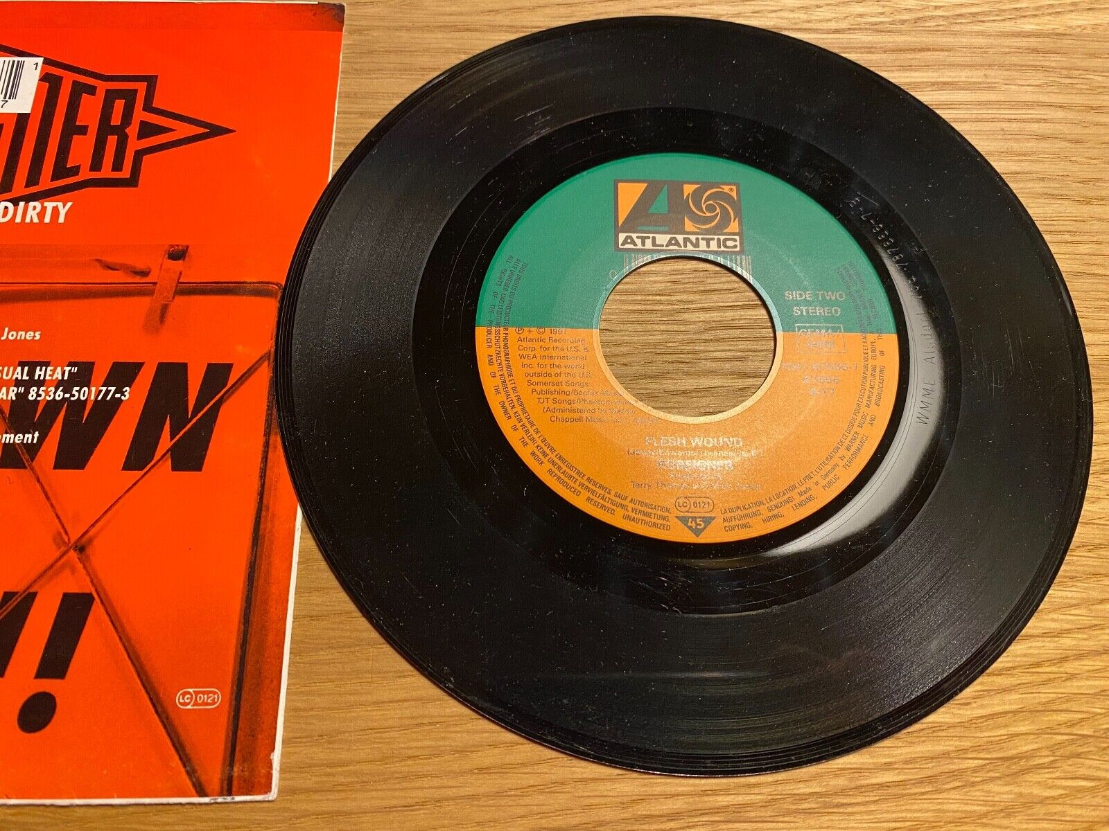 FOREIGNER "LOWDOWN AND DIRTY!!" 1991 GERMAN PRESS 7" VINYL SINGLE ATLANTIC  RARE