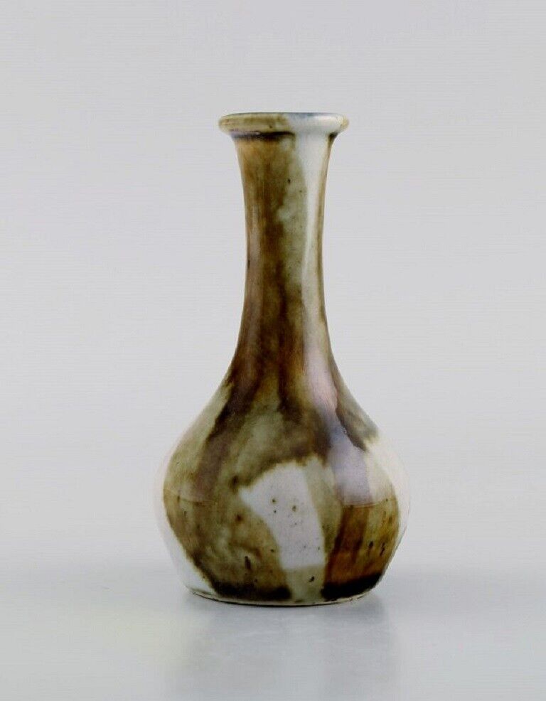 Swedish ceramicist Unique vase in glazed stoneware 1980s