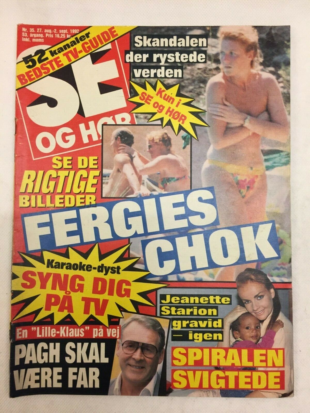 Sarah Fergie Ferguson Scandal Bill Cosby Vtg Danish Magazine 1992 "Se og Hoer"