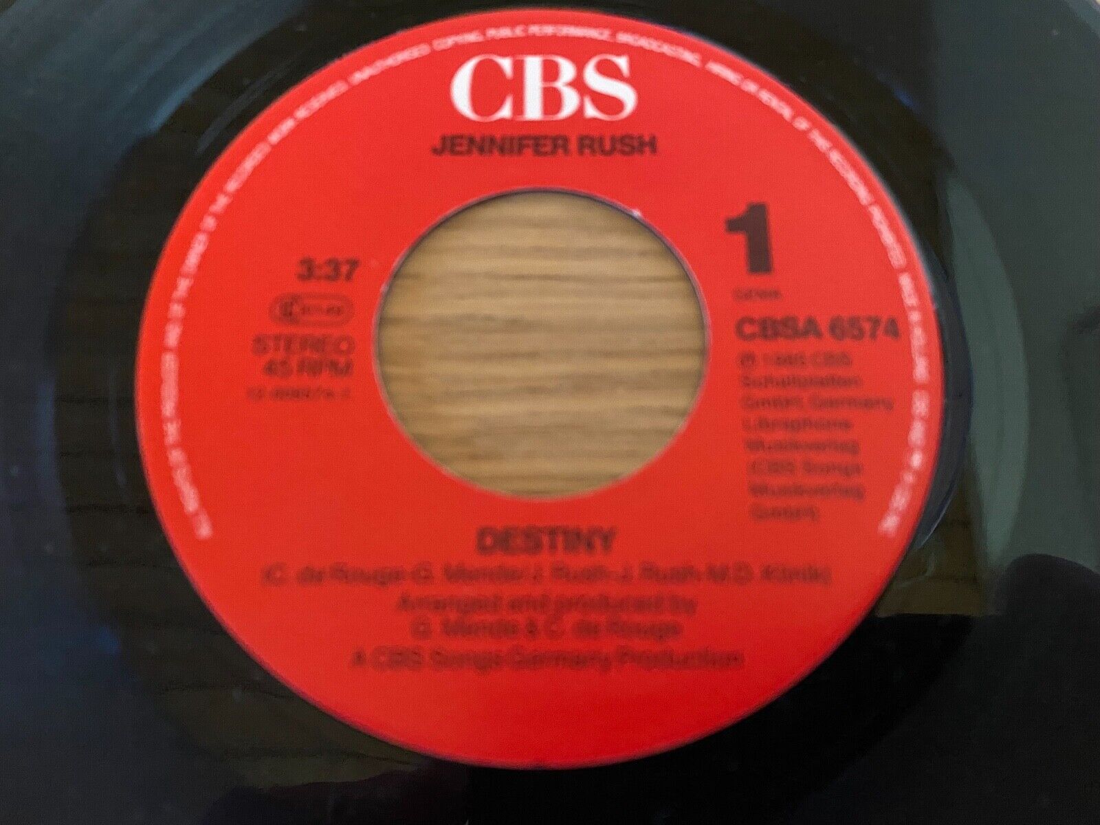 JENNIFER RUSH "DESTINY/THE RIGHT TIME HAS COME NOW (SHOW ME SOME EMOTIONS)" CBS*