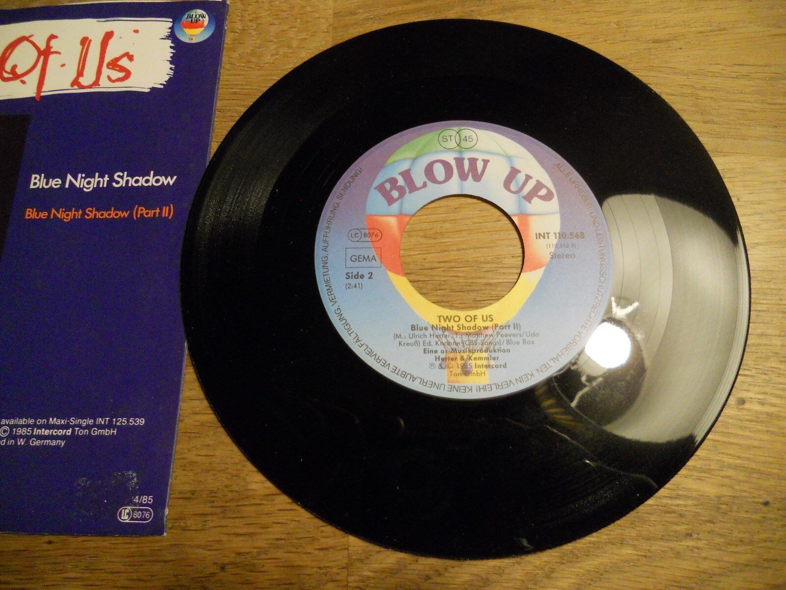 TWO OF US "BLUE NIGHT SHADOW" 1985 BLOW UP RECORDS GEMA WEST GERMANY DISCO CRETU