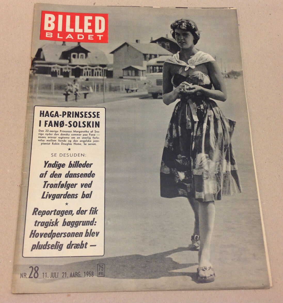 PRINCESS MARGARETHA SWEDEN ON FRONT COVER VTG DANISH Magazine Billed-Bladet 1958