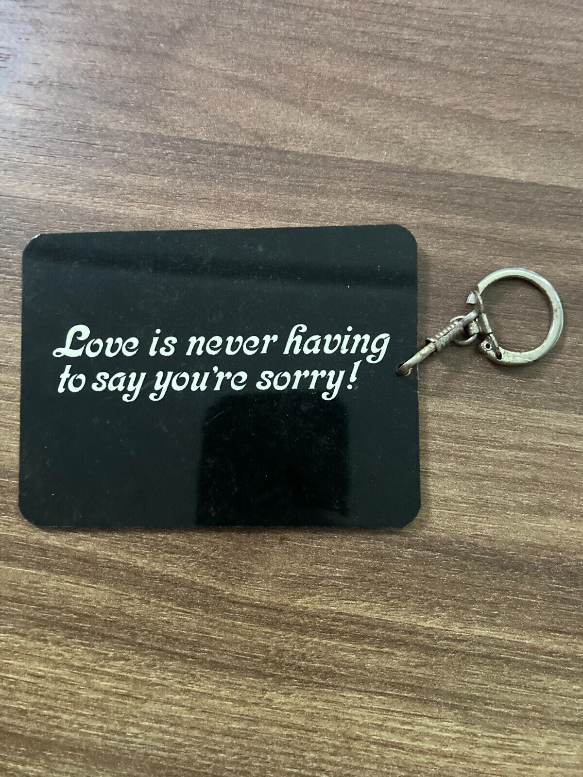 Vintage King Kong Plastic Square Keychain with Classic Scene and Quote