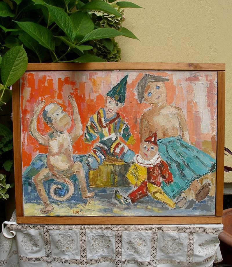 Rolf Reimers (Swedish 1938 ) Toy Story  Rare oil painting Must see