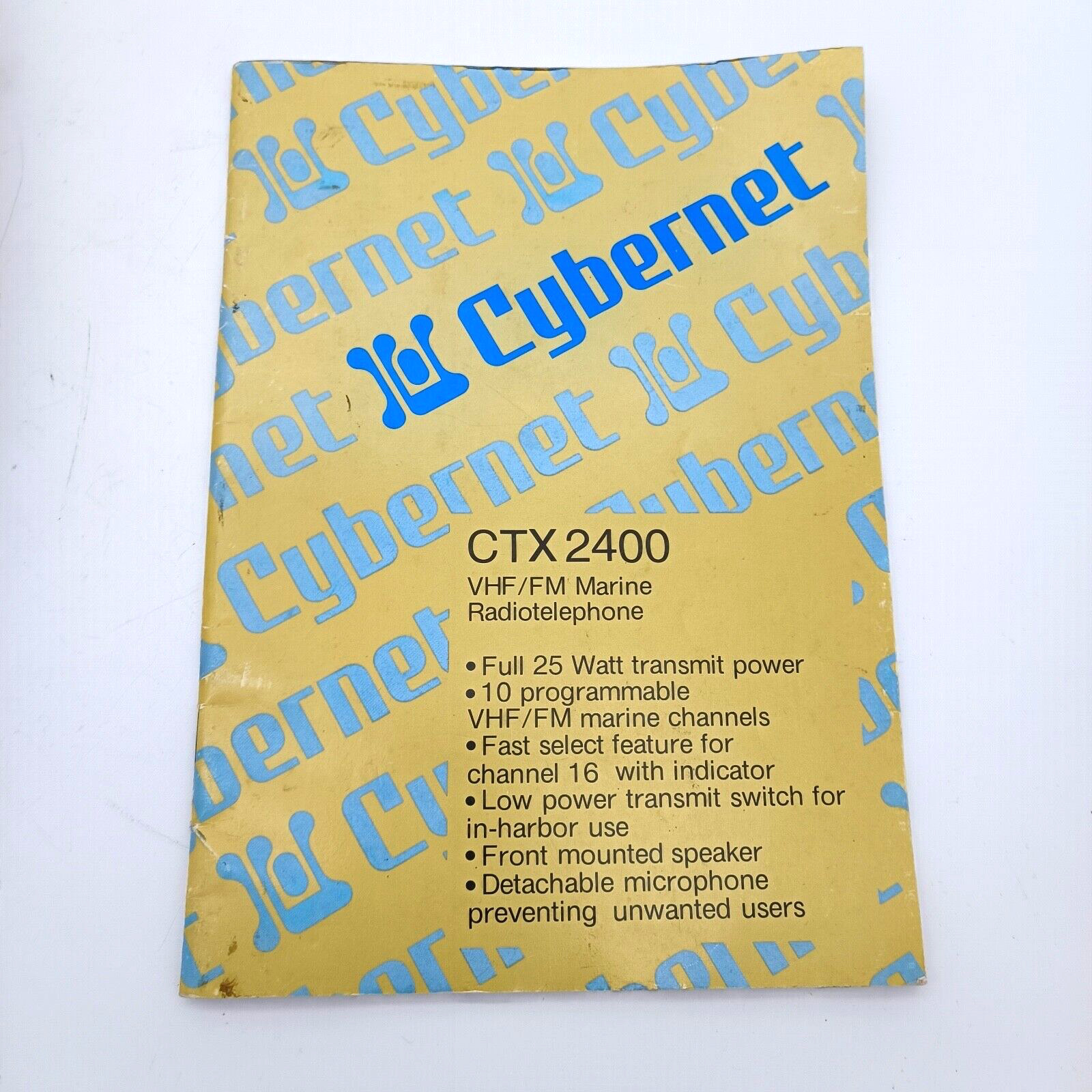 CYBERNET CTX 2400 MARINE VHF RADIOTELEPHONE WITH SPEAKER AND MANUAL