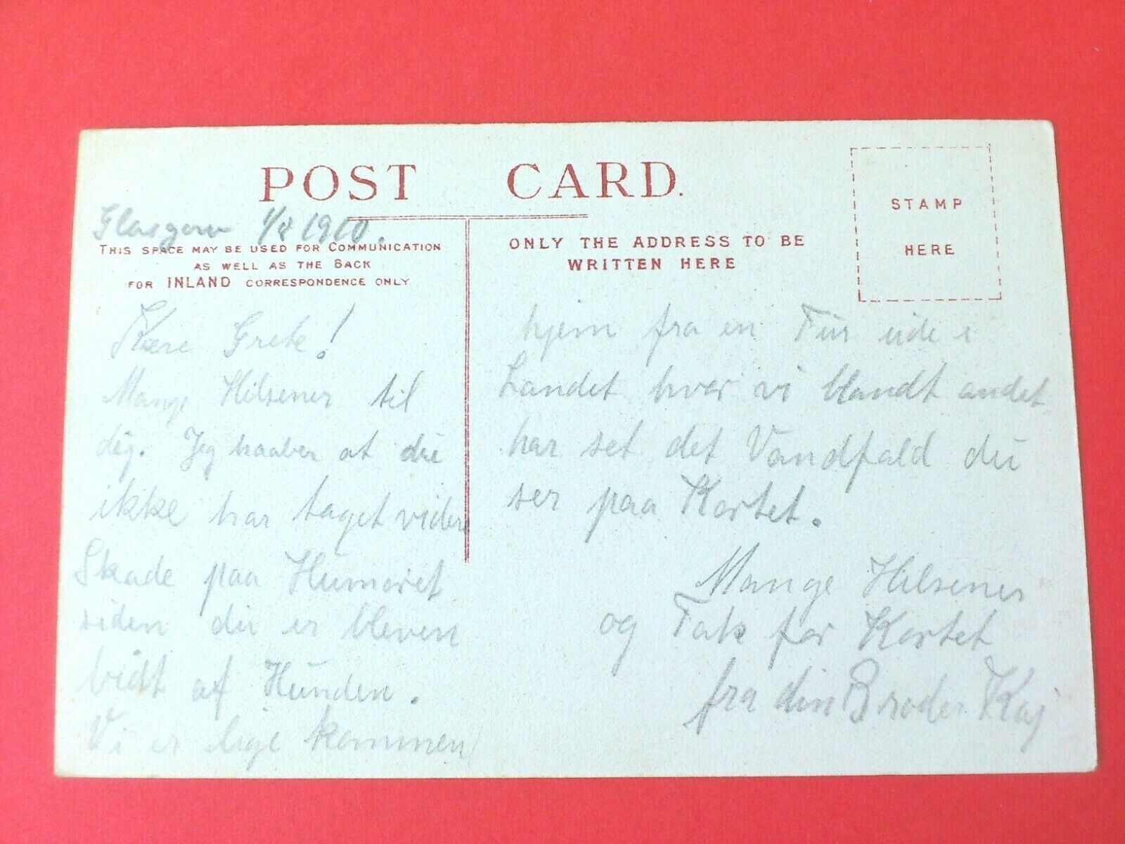 Antique PostcardScotlandFalls of Leny near Callander Posted 1910