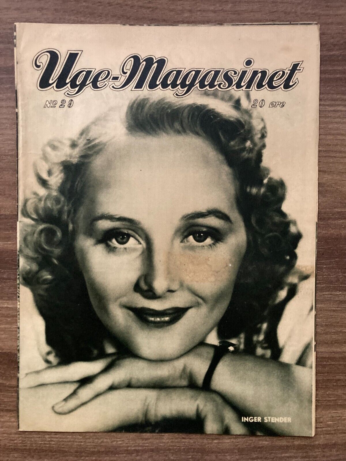 Inger Stender Front Cover 1940s Complete Antique Danish Magazine "Uge-Magasinet"