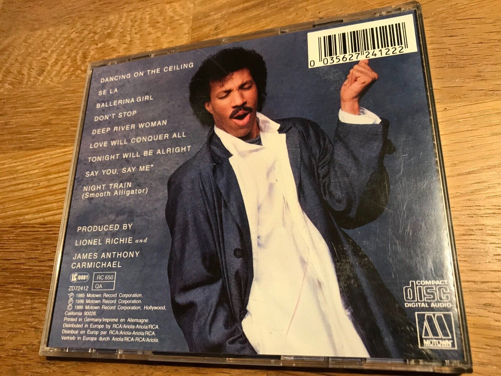 LIONEL RICHIE "DANCING ON THE CEILING" 1986 CD 9 TRACKS MOTOWN RECORDS GERMANY