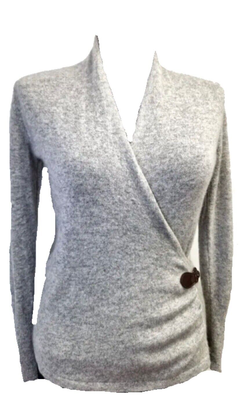 PAUL COSTELLOE SWEATER 100 % cashmere Pullover SIZE S UK 10 WRAP EFFECT 27