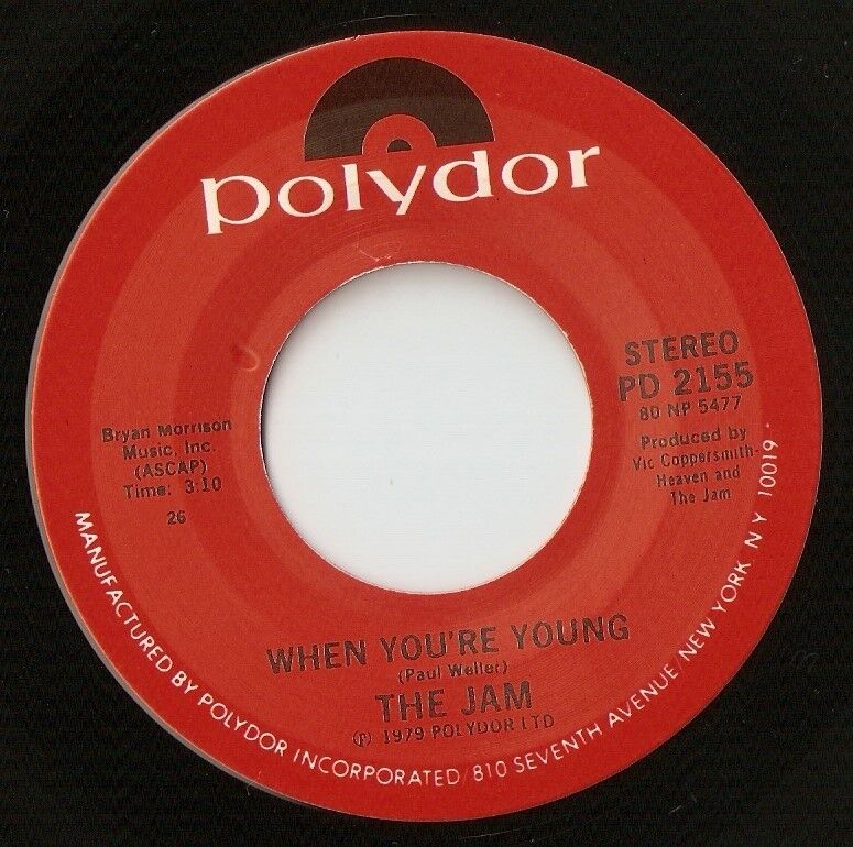 THE JAM START  WHEN YOU`RE YOUNG US 7" 1980 MOD REVIVAL 1 OF 2 LABEL VARIATIONS