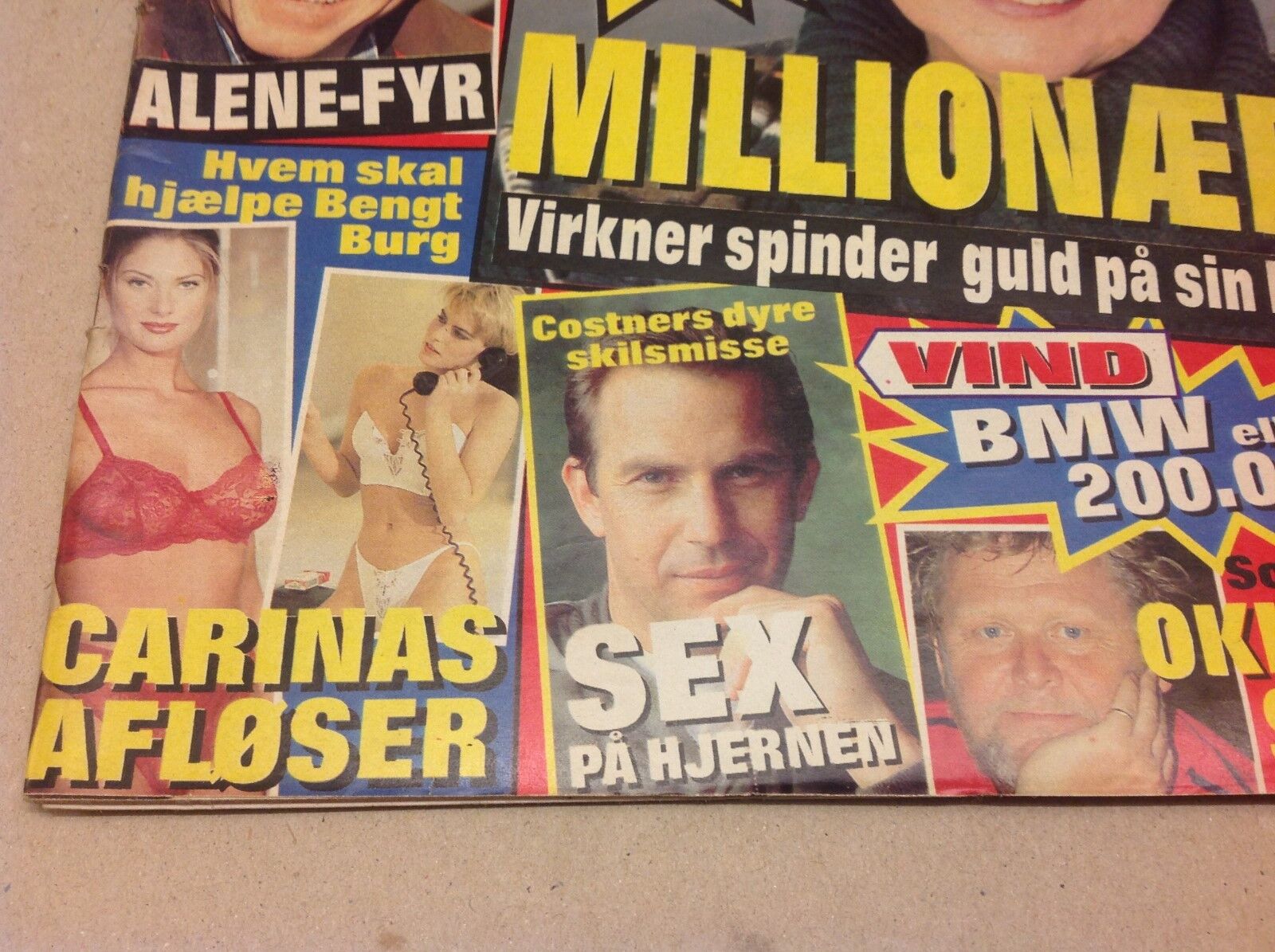 Kevin Costner Jason Priestley Front Cover Vtg Danish Magazine 1994 "Se og Hoer"