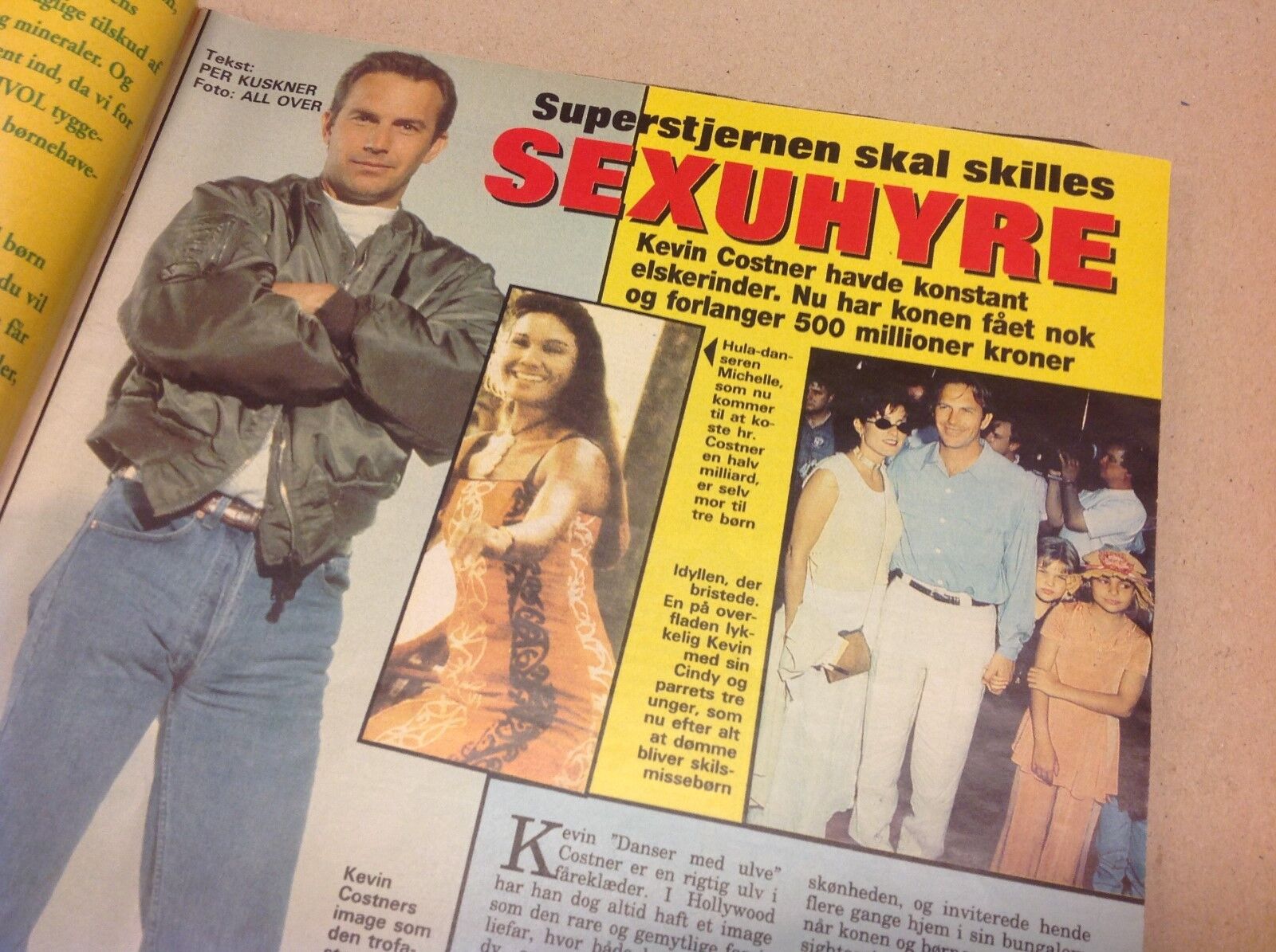 Kevin Costner Jason Priestley Front Cover Vtg Danish Magazine 1994 "Se og Hoer"