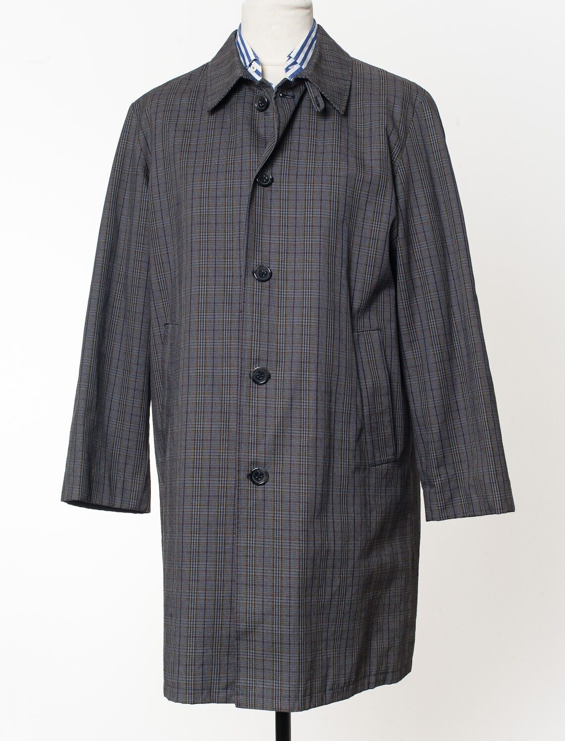 PENGUIN Gray Check Mac Coat Size L